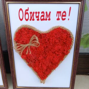 Картина със скандинавски мъх обичам те !